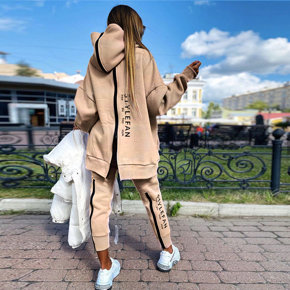 Woman`s Long Hoodie Pantsuit