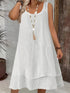 Casual Loose Fitting Stylish Elegant Sleeveless Crewneck Dress - Woman`s Clothing