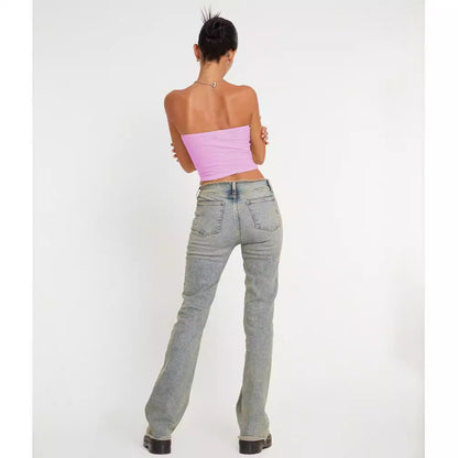 Y2g Printing Tube Top Short Vest - Woman`s Clothing