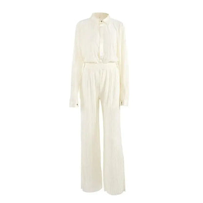 Spring Summer Long Blouse Two Piece Set set-maxi-beige-s 49.00