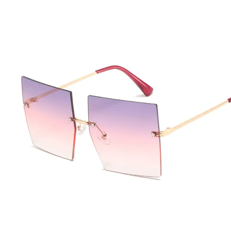 Oversized Rimless Square Sunglasses - Woman`s Clothing