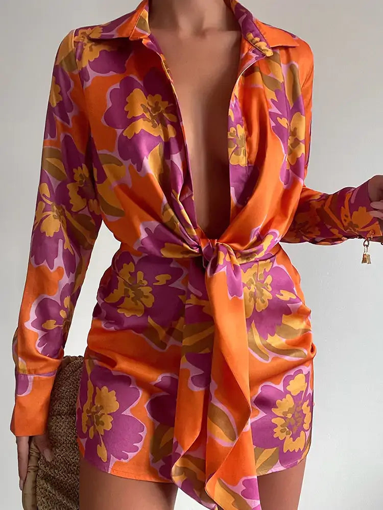 Spring Lantern Sleeve Elegant Mini DressLantern Sleeve