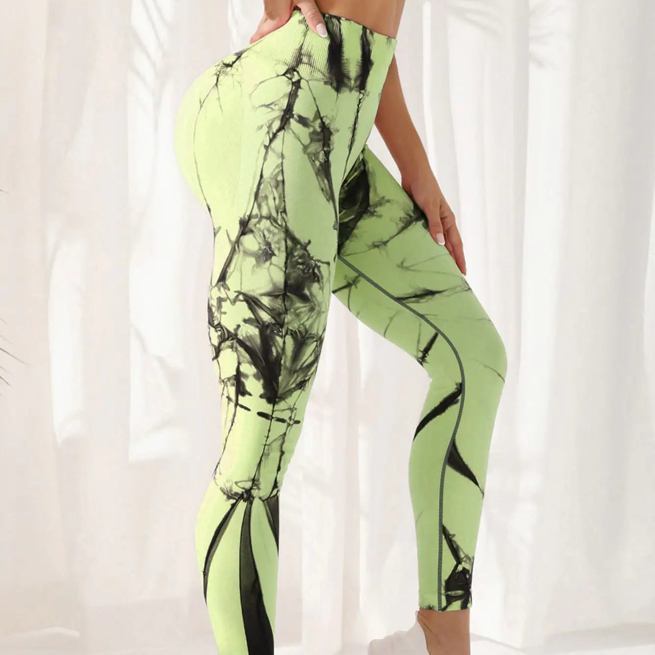 Tie-dye Leggings with High Waist - Woman`s Clothing