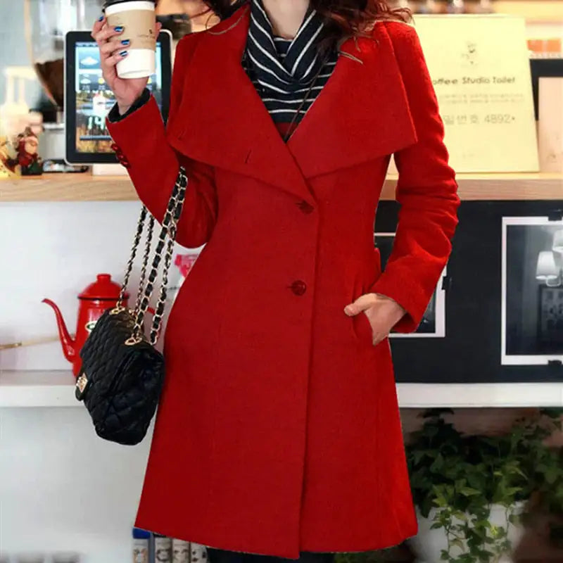 Winter Cashmere Long Women's Coat - Woman`s Clothing