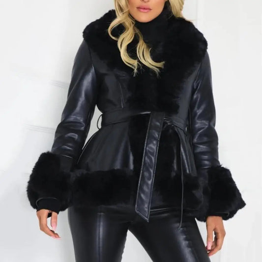 Stylish Ladies Chic Winter Coat - Woman`s Clothing