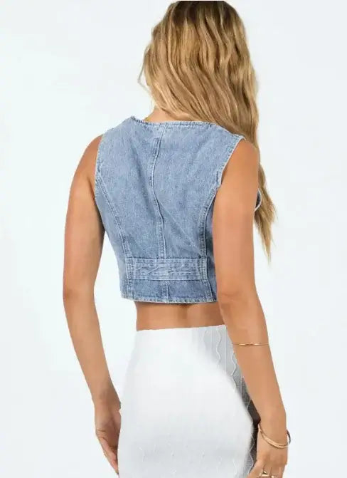 Denim Vibe Girl Vest Woman`s Clothing 29.00