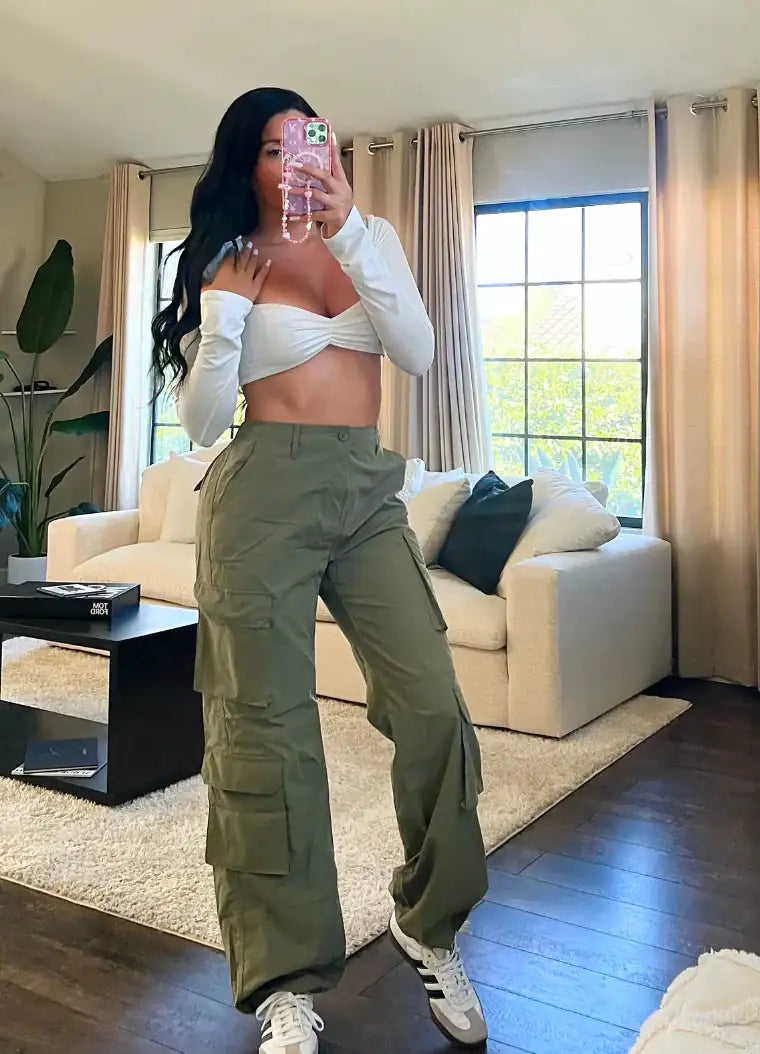 Stylish Cargo Pants - Woman`s Clothing