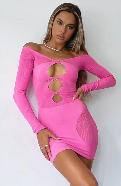 Casual Cutout Dress - Woman`s Clothing