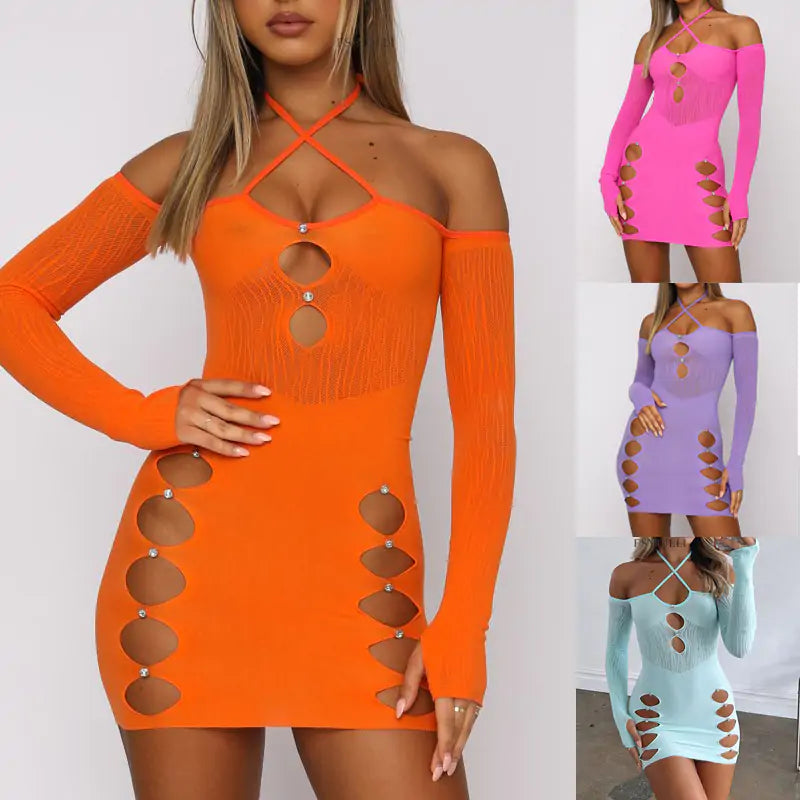 Casual Cutout Dress - Woman`s Clothing