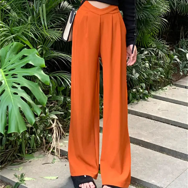 Solid Casual Loose Pants - Woman`s Clothing