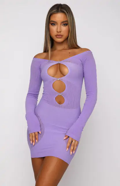 Casual Cutout Dress - Woman`s Clothing