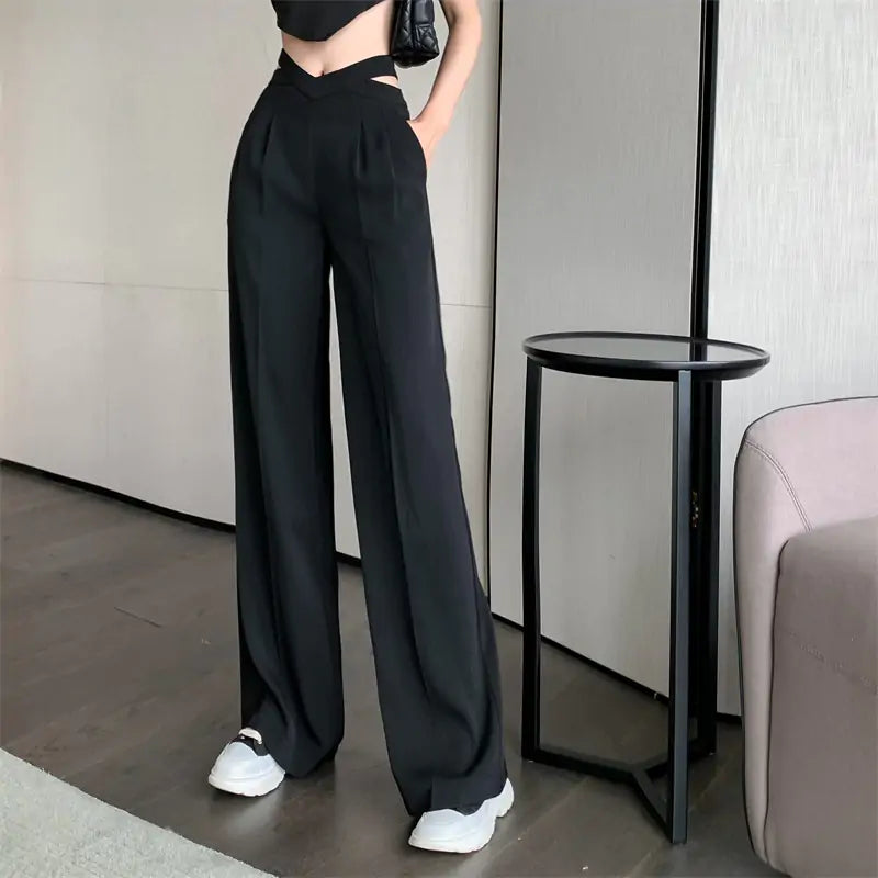 Solid Casual Loose Pants - Woman`s Clothing