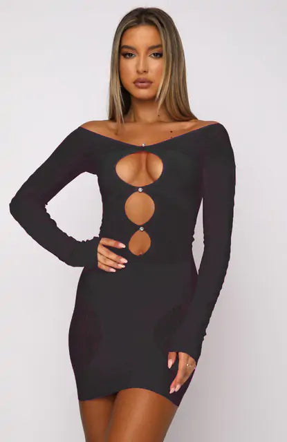 Casual Cutout Dress - Woman`s Clothing