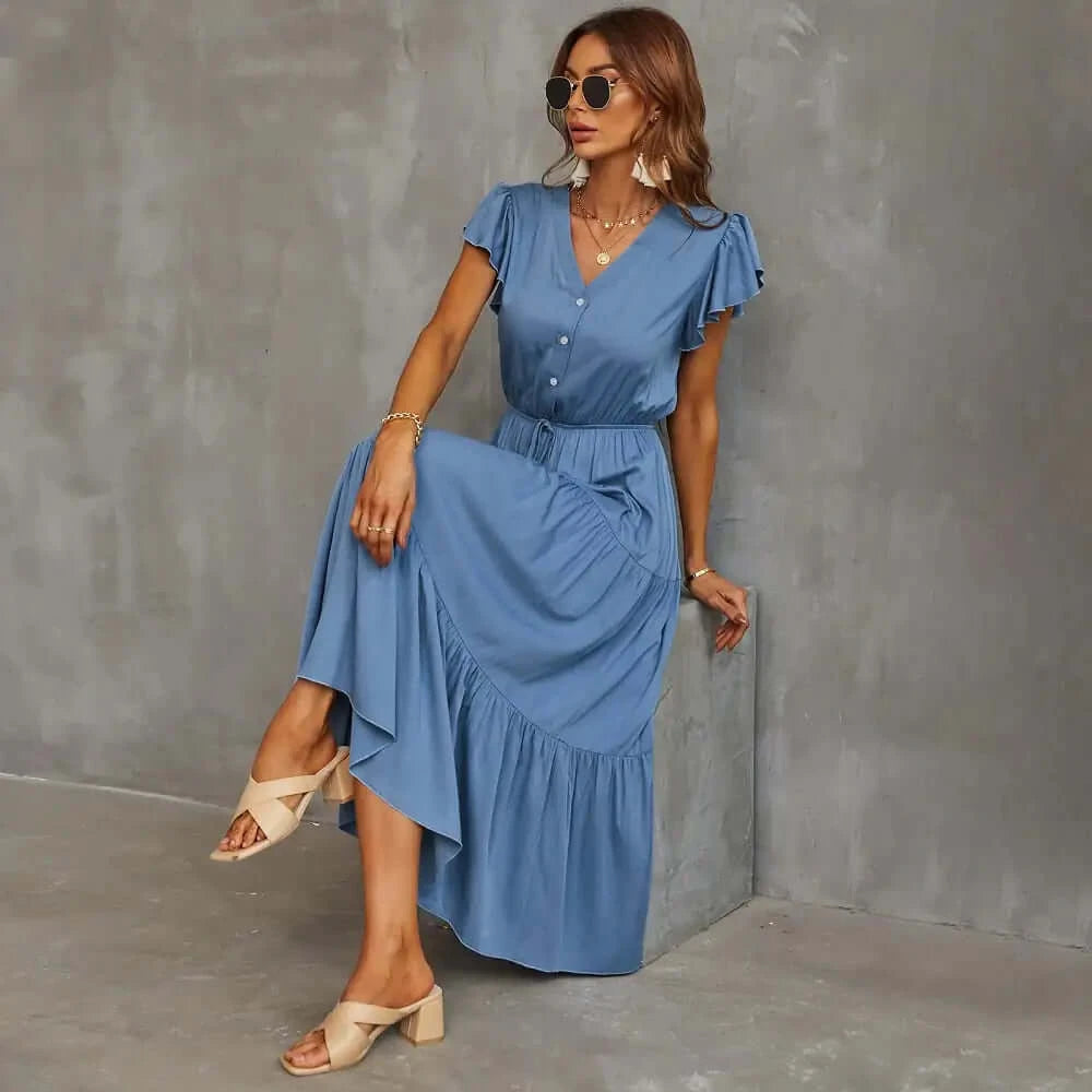 Woman`s Manuela Plain Midi Dress