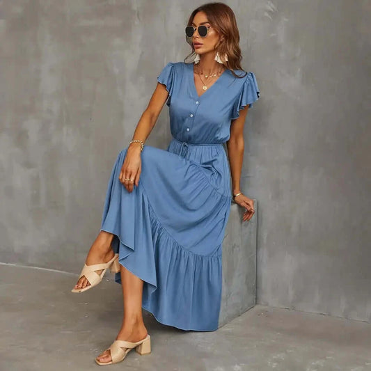 Manuela Plain Midi Dress - Woman`s Clothing