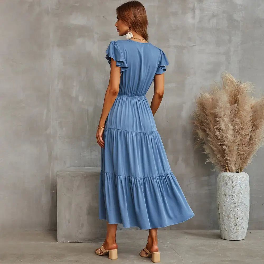 Woman`s Manuela Plain Midi Dress